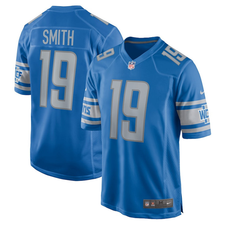 Saivion Smith 19 Detroit Lions Player Game Jersey - Blue
