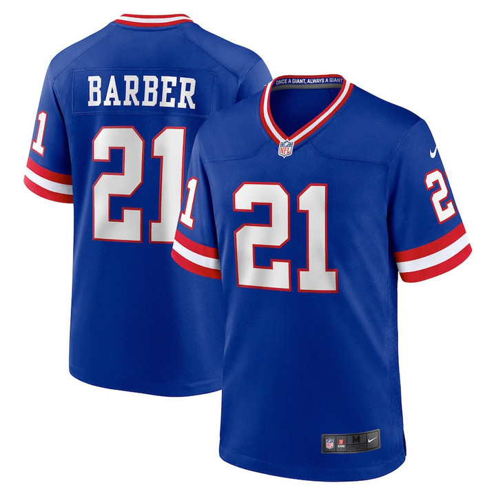 Tiki Barber 21 New York Giants Classic Retired Player Game Jersey - Royal