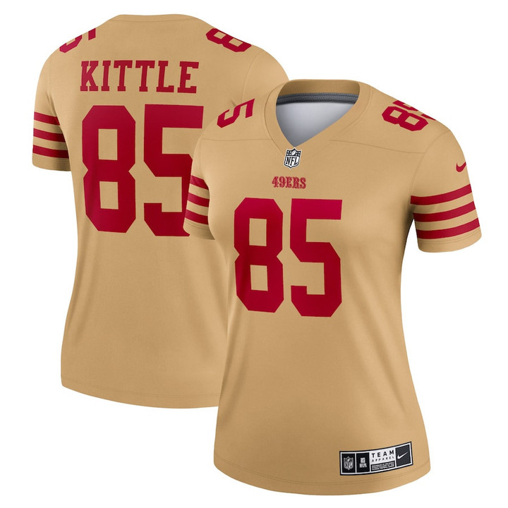 George Kittle 85 San Francisco 49ers Women's Team Inverted Legend Jersey - Gold