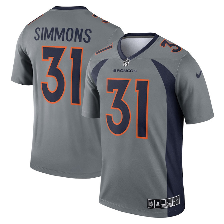 Justin Simmons 31 Denver Broncos Inverted Legend Jersey - Gray