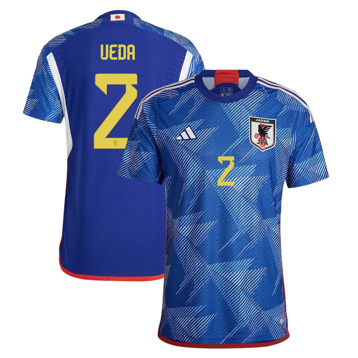 Japan National Team 2022/23 Qatar World Cup Ueda Naomichi 2 Home Men Jersey - Blue