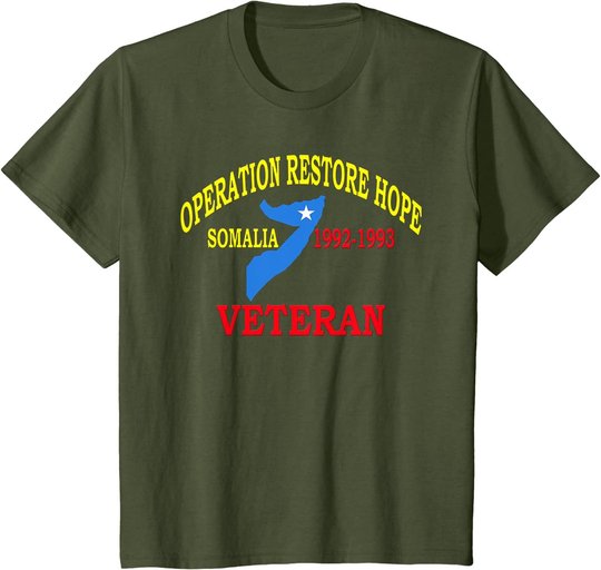 Mogadishu Somalia Veteran Operation Restore Hope War Veteran T-Shirt