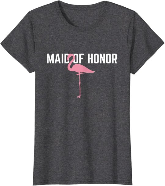 Maid of Honor T-Shirt Flamingo Bachelorette Party Shirts