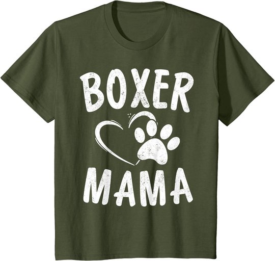 Fun Boxer Mama Gift Dog Lover Apparel Pet Boxer Mom T-Shirt