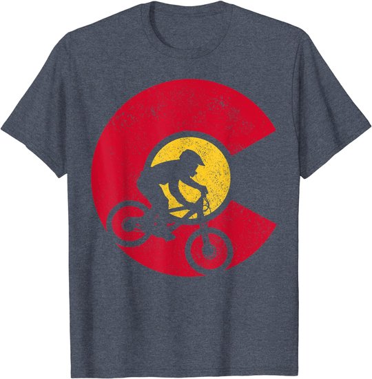 Mountain Bike Colorado Flag MTB Biking Mountain Biker Gift T-Shirt