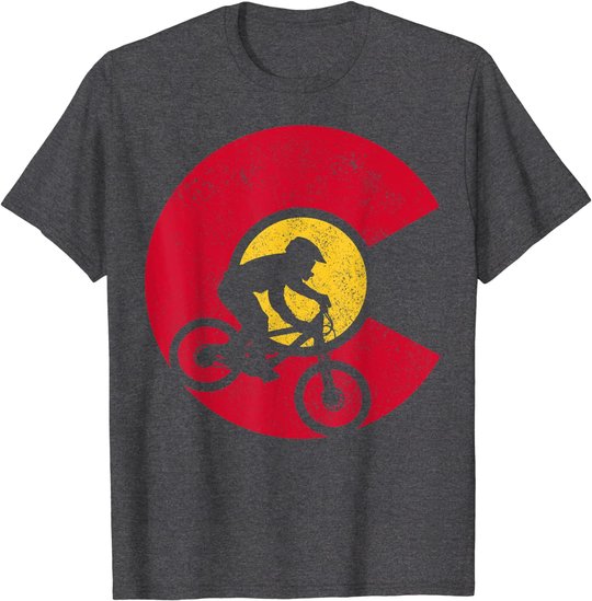 Mountain Bike Colorado Flag MTB Biking Mountain Biker Gift T-Shirt