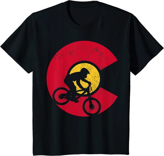 Mountain Bike Colorado Flag MTB Biking Mountain Biker Gift T-Shirt