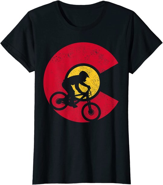Mountain Bike Colorado Flag MTB Biking Mountain Biker Gift T-Shirt