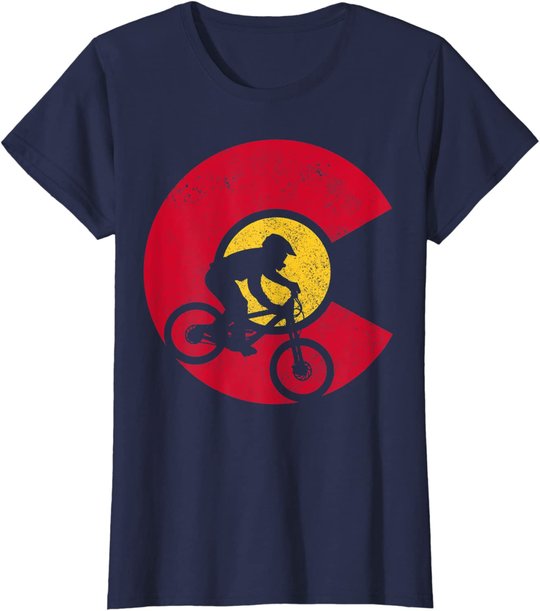 Mountain Bike Colorado Flag MTB Biking Mountain Biker Gift T-Shirt
