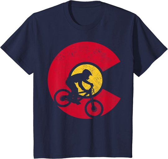 Mountain Bike Colorado Flag MTB Biking Mountain Biker Gift T-Shirt