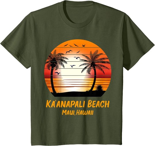 Ka��anapali Beach Maui Hawaii Vintage Sunset Kaanapali Retro T-Shirt