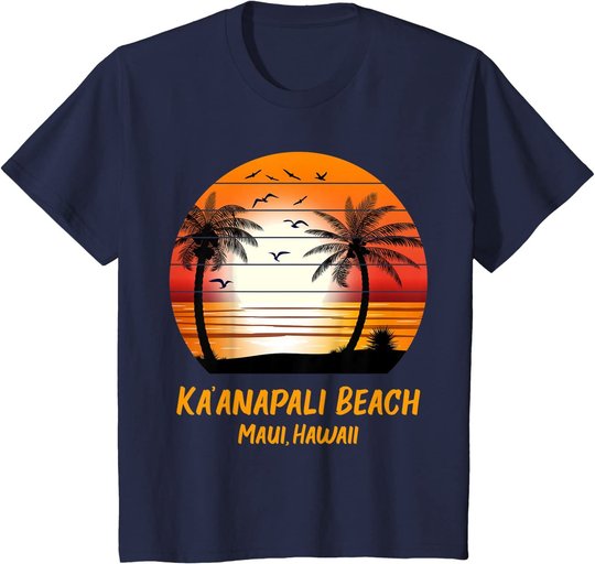Ka��anapali Beach Maui Hawaii Vintage Sunset Kaanapali Retro T-Shirt