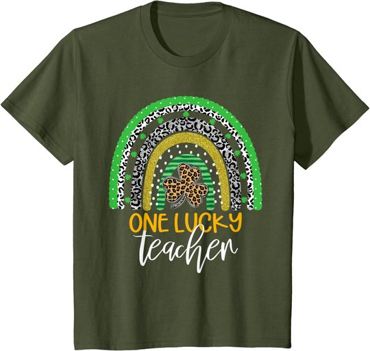 One Lucky Teacher Rainbow Shirt School St Patrick??s Day T-Shirt