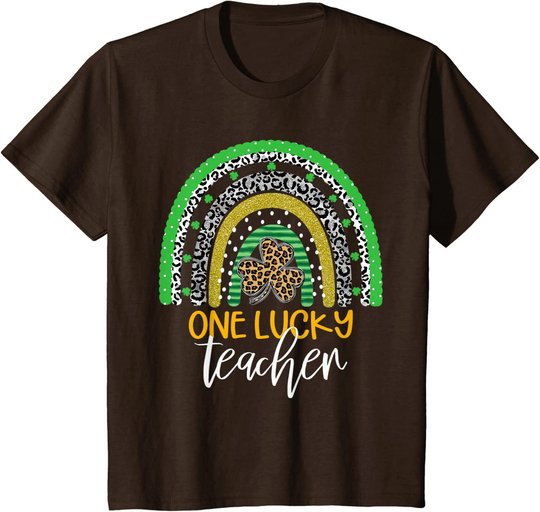 One Lucky Teacher Rainbow Shirt School St Patrick??s Day T-Shirt
