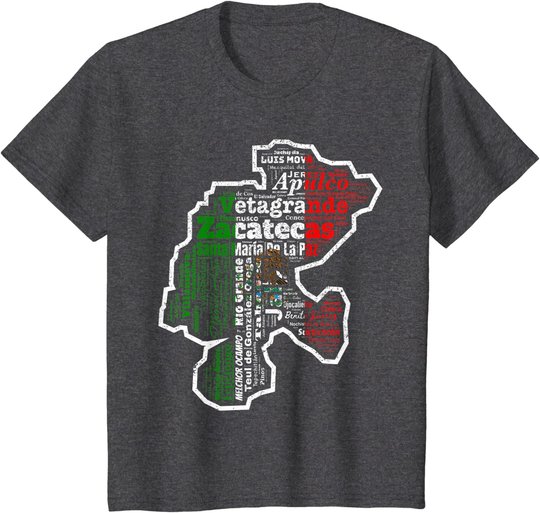 Zacatecas Mexico Mapa Bandera Mexicana State T-Shirt