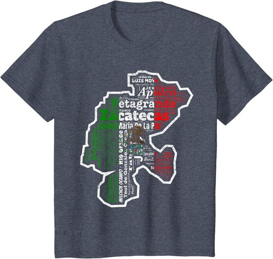 Zacatecas Mexico Mapa Bandera Mexicana State T-Shirt