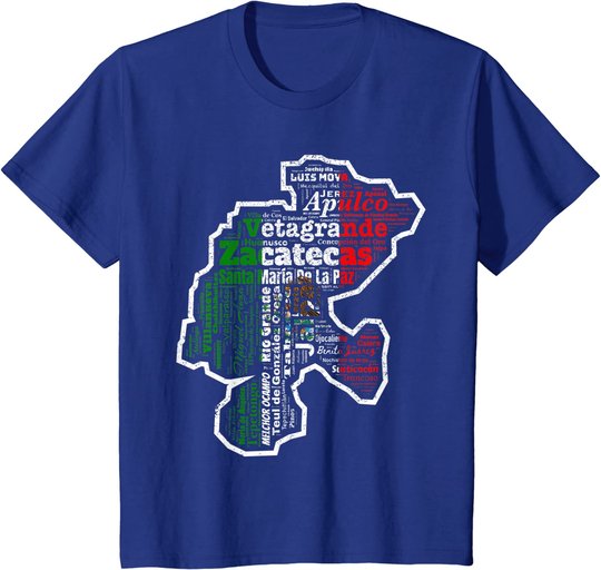 Zacatecas Mexico Mapa Bandera Mexicana State T-Shirt