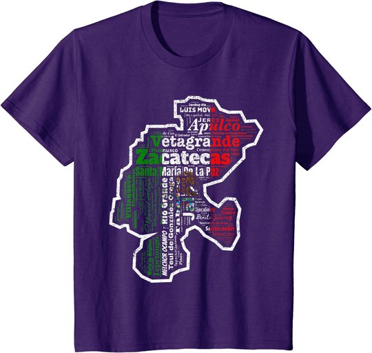 Zacatecas Mexico Mapa Bandera Mexicana State T-Shirt