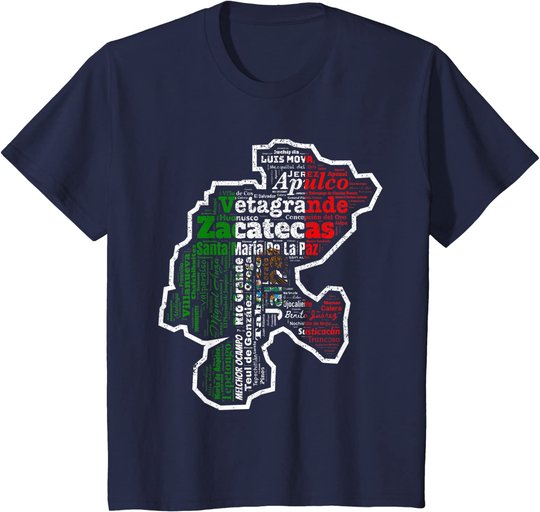 Zacatecas Mexico Mapa Bandera Mexicana State T-Shirt