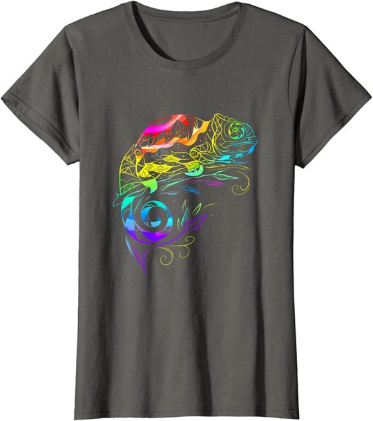 Chameleon Mandala Lizard Reptile Fossil Terrarium T-Shirt