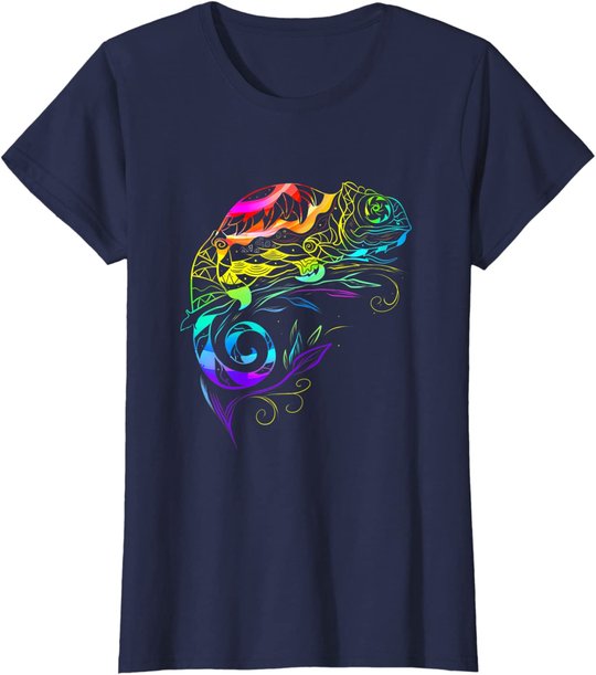 Chameleon Mandala Lizard Reptile Fossil Terrarium T-Shirt