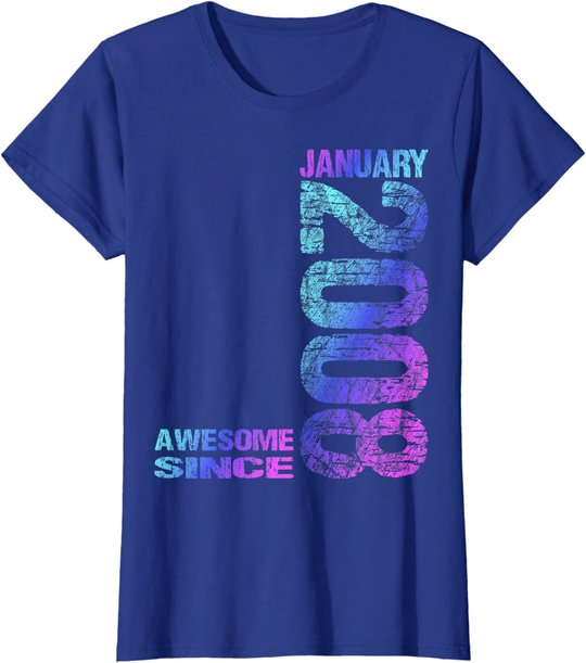 Awesome Since January 2008 15th Birthday Born 2008 T-Shirt