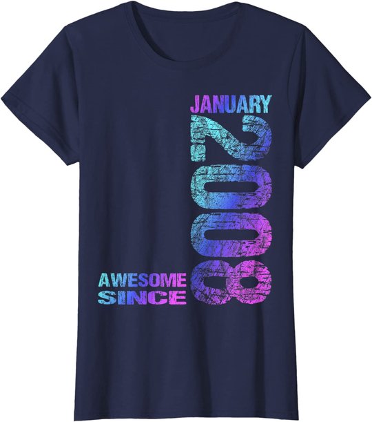 Awesome Since January 2008 15th Birthday Born 2008 T-Shirt