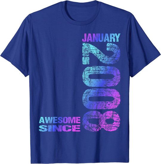 Awesome Since January 2008 15th Birthday Born 2008 T-Shirt