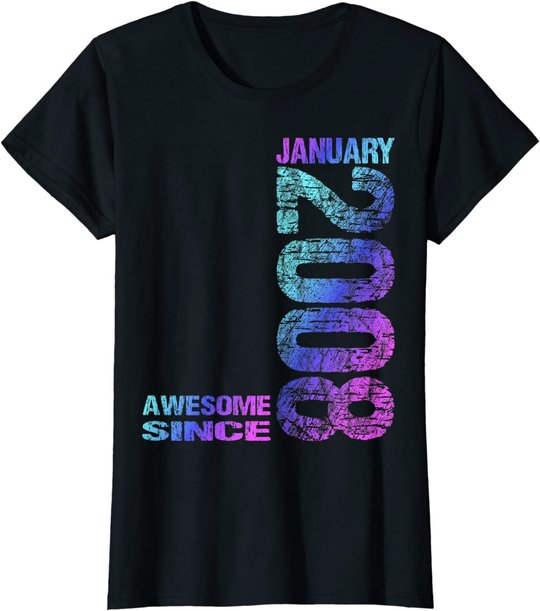 Awesome Since January 2008 15th Birthday Born 2008 T-Shirt