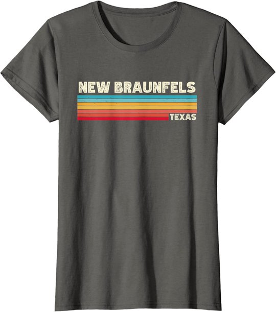 Native New Braunfels Texas Tx Retro Vintage Stripes State T-Shirt
