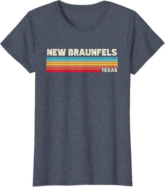 Native New Braunfels Texas Tx Retro Vintage Stripes State T-Shirt