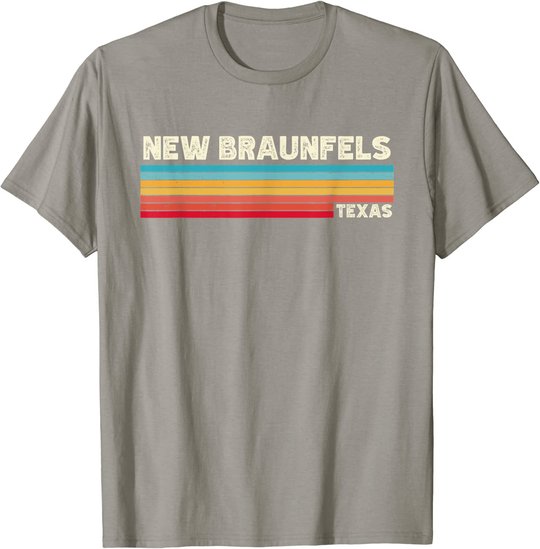 Native New Braunfels Texas Tx Retro Vintage Stripes State T-Shirt