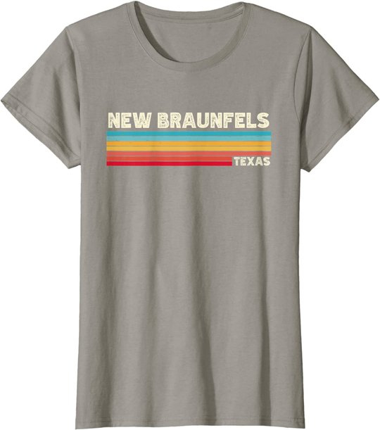 Native New Braunfels Texas Tx Retro Vintage Stripes State T-Shirt