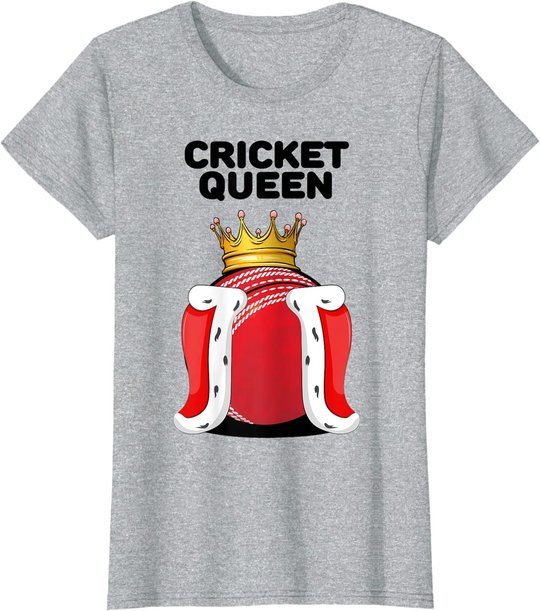 Cricket Queen | Womens Cricket Tshirt | Girls Cricket Player T-Shirt