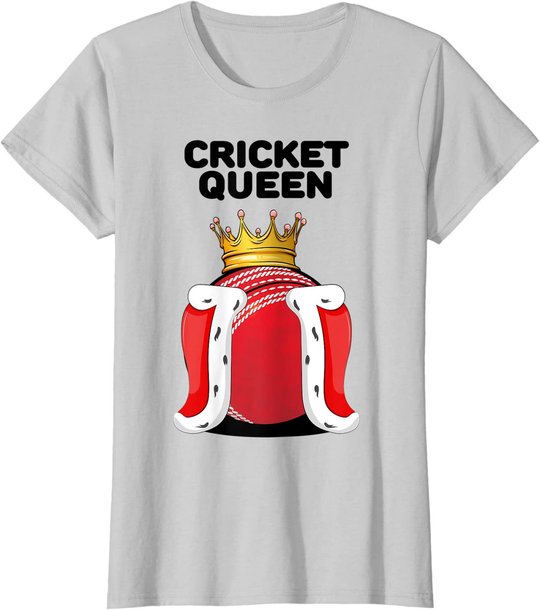 Cricket Queen | Womens Cricket Tshirt | Girls Cricket Player T-Shirt