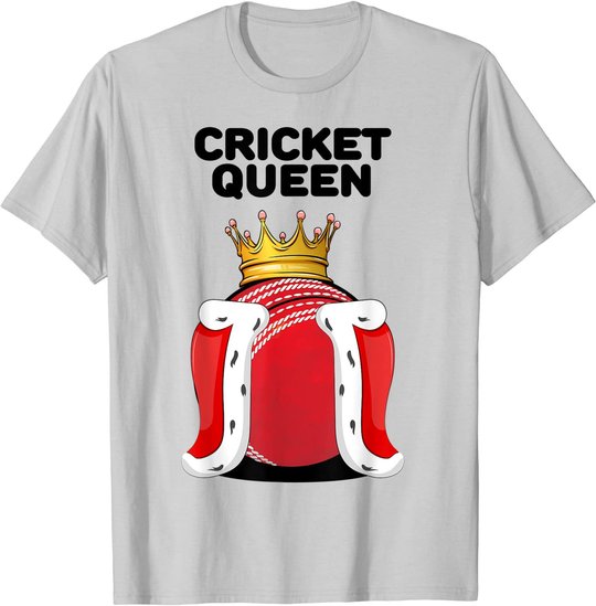Cricket Queen | Womens Cricket Tshirt | Girls Cricket Player T-Shirt