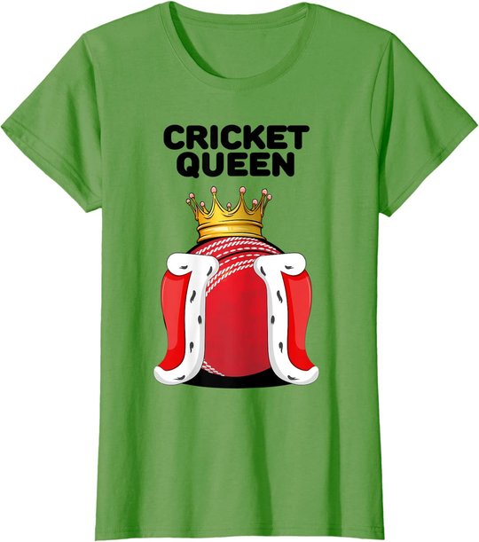 Cricket Queen | Womens Cricket Tshirt | Girls Cricket Player T-Shirt