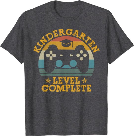 Kindergarten Level Complete Video Gamer Graduation Kids Boys T-Shirt