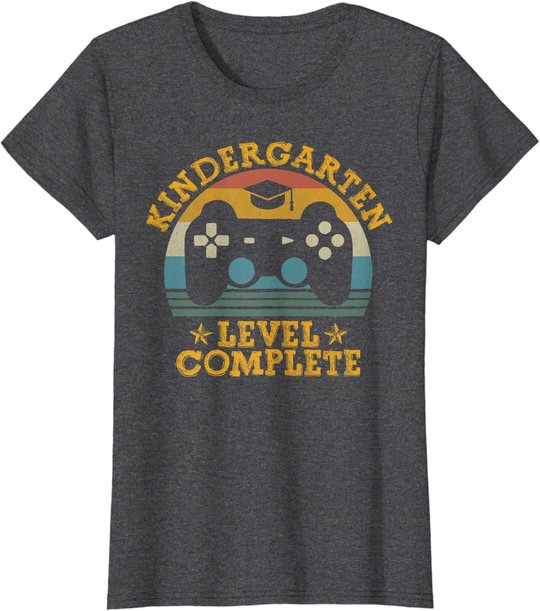Kindergarten Level Complete Video Gamer Graduation Kids Boys T-Shirt
