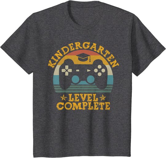 Kindergarten Level Complete Video Gamer Graduation Kids Boys T-Shirt