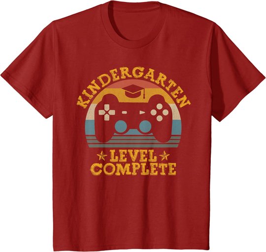 Kindergarten Level Complete Video Gamer Graduation Kids Boys T-Shirt