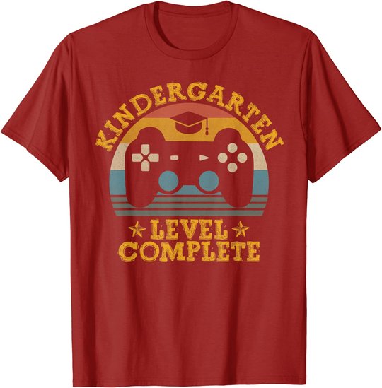 Kindergarten Level Complete Video Gamer Graduation Kids Boys T-Shirt