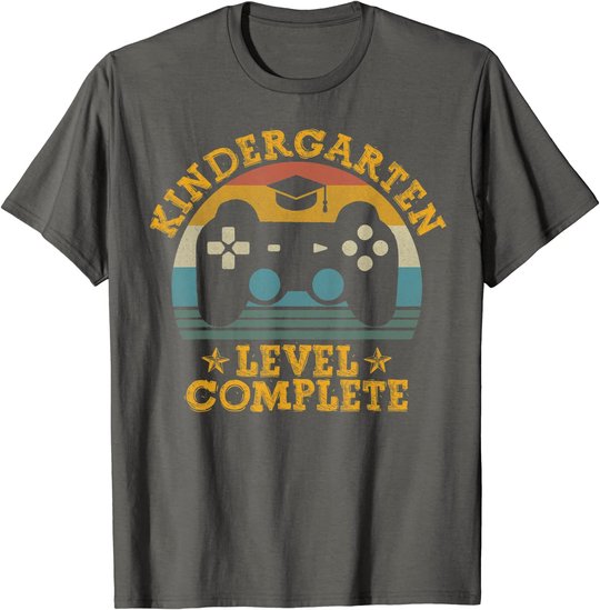 Kindergarten Level Complete Video Gamer Graduation Kids Boys T-Shirt