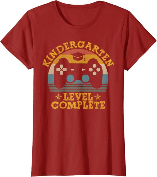 Kindergarten Level Complete Video Gamer Graduation Kids Boys T-Shirt
