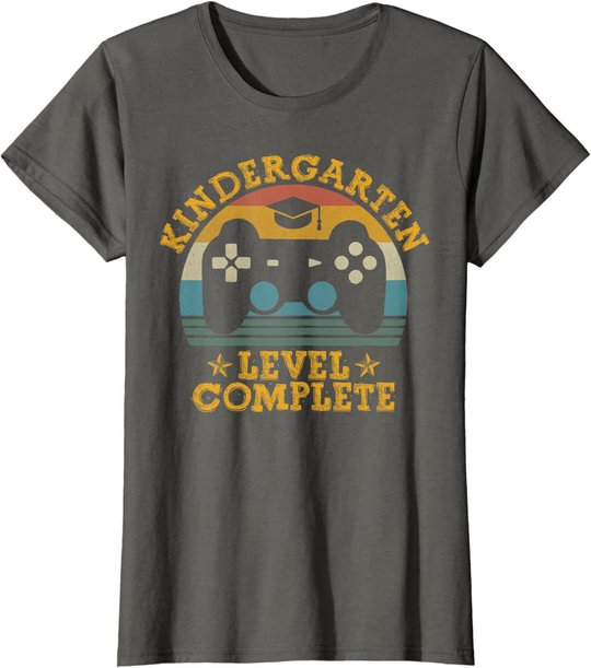 Kindergarten Level Complete Video Gamer Graduation Kids Boys T-Shirt