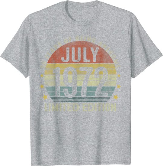 July 1972 Vintage 50th Birthday 50 Year Old Gifts For Men T-Shirt