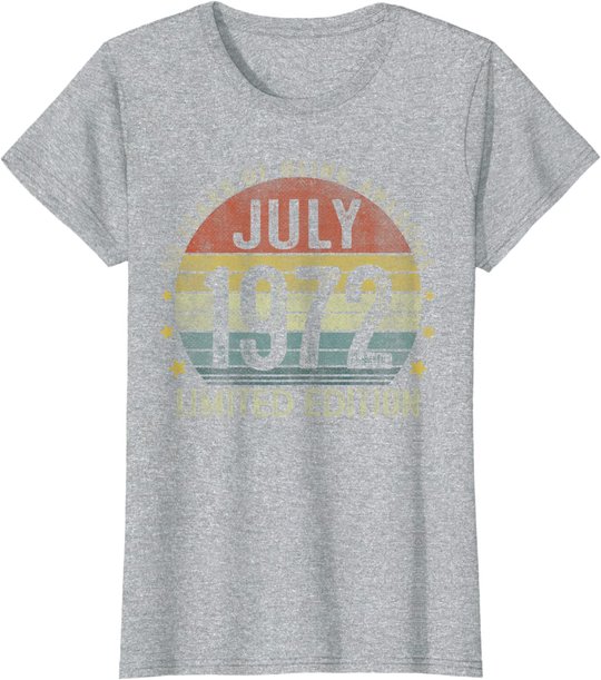 July 1972 Vintage 50th Birthday 50 Year Old Gifts For Men T-Shirt