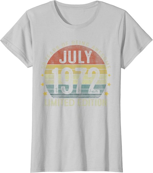 July 1972 Vintage 50th Birthday 50 Year Old Gifts For Men T-Shirt