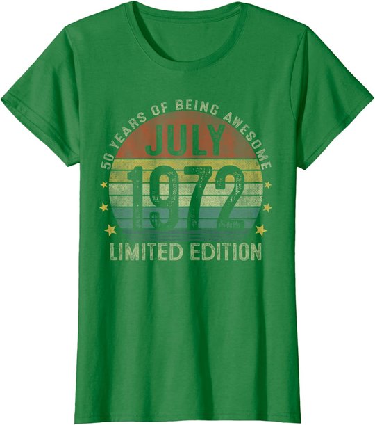 July 1972 Vintage 50th Birthday 50 Year Old Gifts For Men T-Shirt