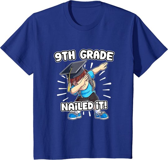 Dabbing Graduation Boy 9th Grade Nailed It Graduation Kids T-Shirt
